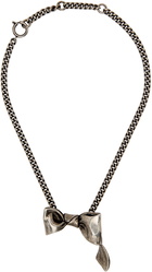 Acne Studios Silver Karen Kilimnik Edition Bow Necklace