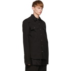 Rick Owens Black Twill Overshirt