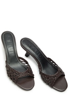 Staud Brigitte Hand-knotted Leather Mules Brown