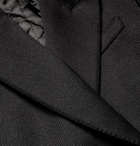 Givenchy - Leather-Trimmed Double-Breasted Wool-Blend Coat - Men - Black