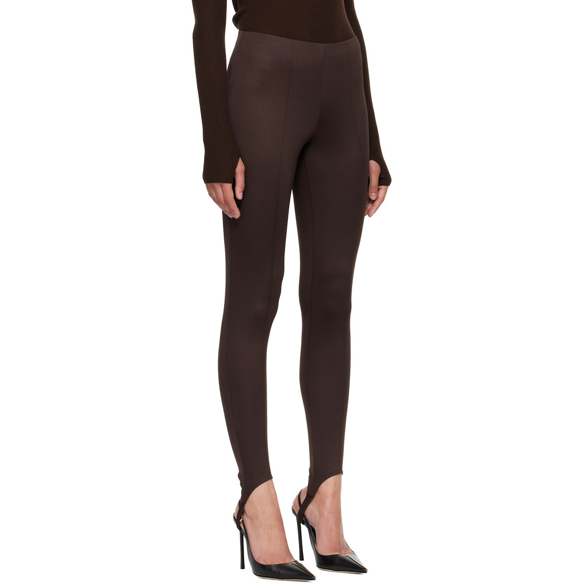The Frankie Shop Brown Caserta Stirrup Leggings