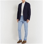 Tod's - Sky-Blue Mélange Tapered Solaro Stretch-Cotton Trousers - Blue