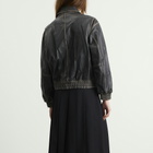 DUNST Women's Refined Leather Blouson in Brushed Black