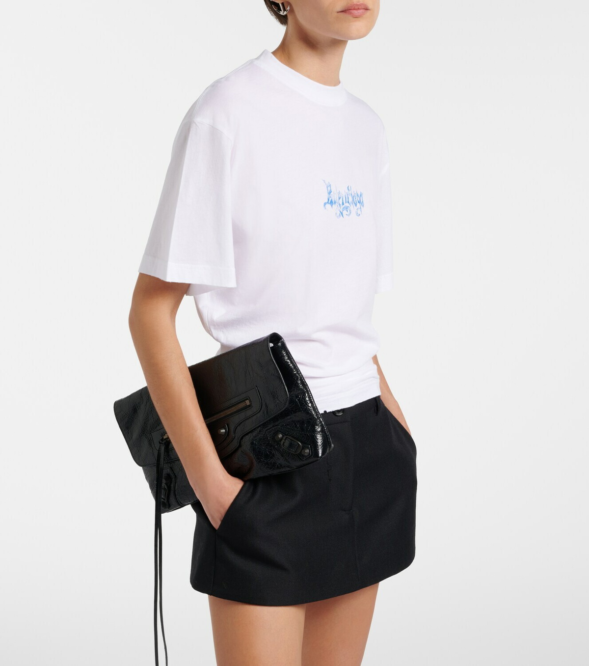 Balenciaga Logo cotton jersey top