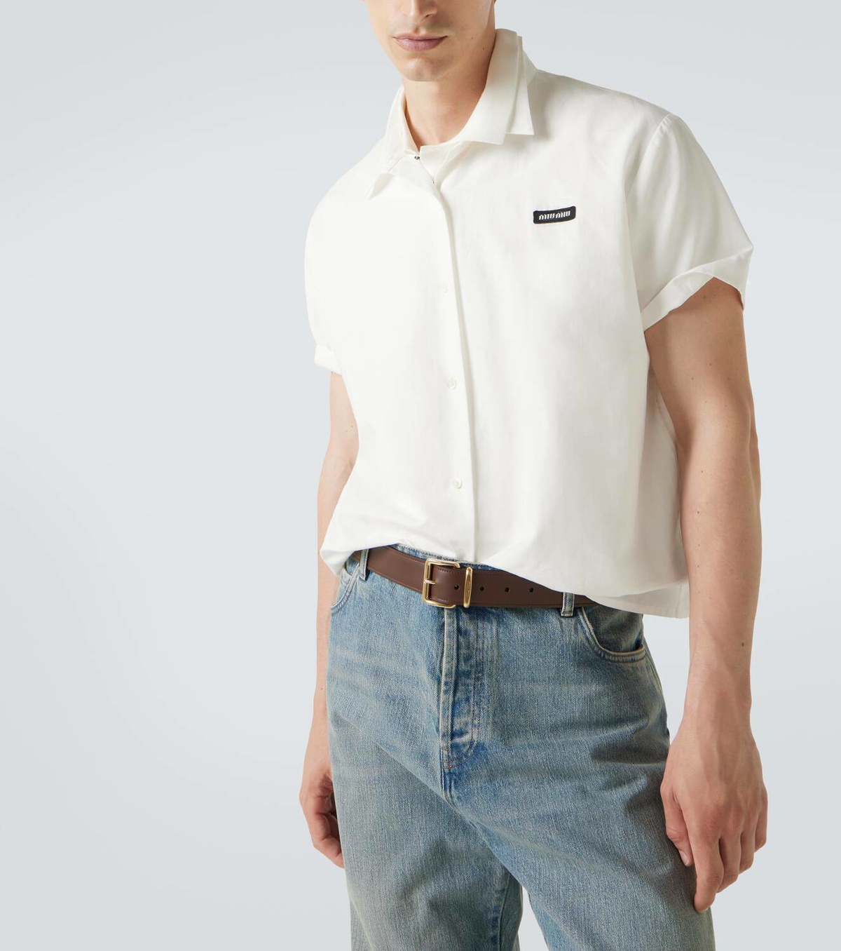 Miu Miu Cotton and linen poplin shirt Miu Miu
