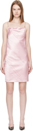 Sportmax Pink Diagonal Pleats Minidress