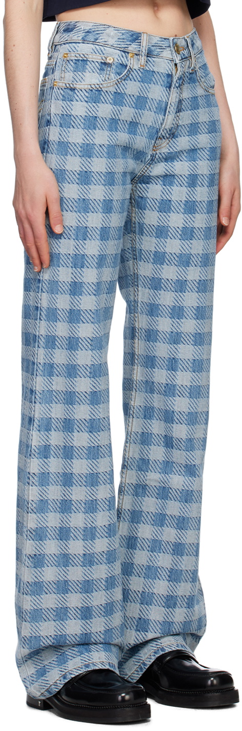 AMI Alexandre Mattiussi Blue Gingham Jeans