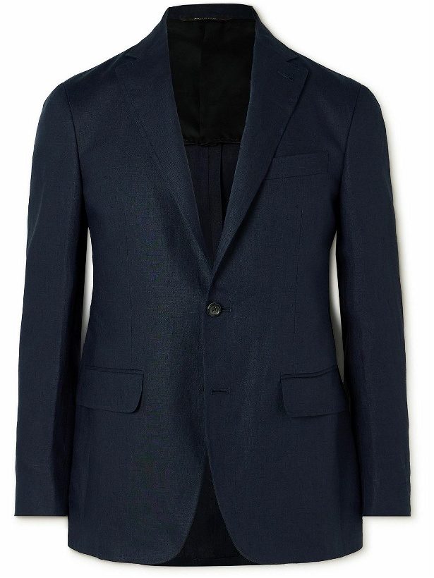 Photo: Canali - Kei Slim-Fit Linen Suit Jacket - Blue