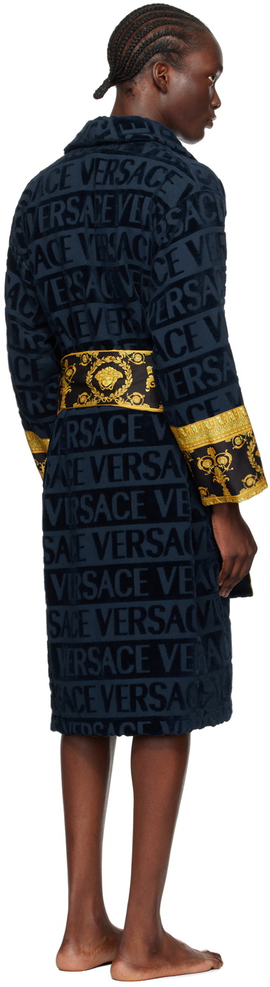 Versace Underwear Navy 'I Heart Baroque' Robe