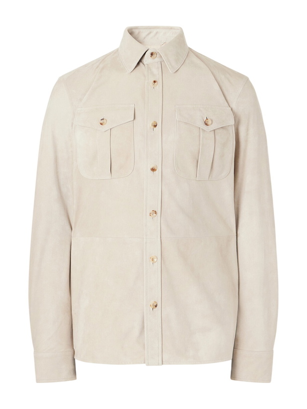 Photo: Ralph Lauren Purple label - Suede Overshirt - Neutrals