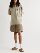 FEAR OF GOD ESSENTIALS - Logo-Print Cotton-Jersey Polo Shirt - Neutrals