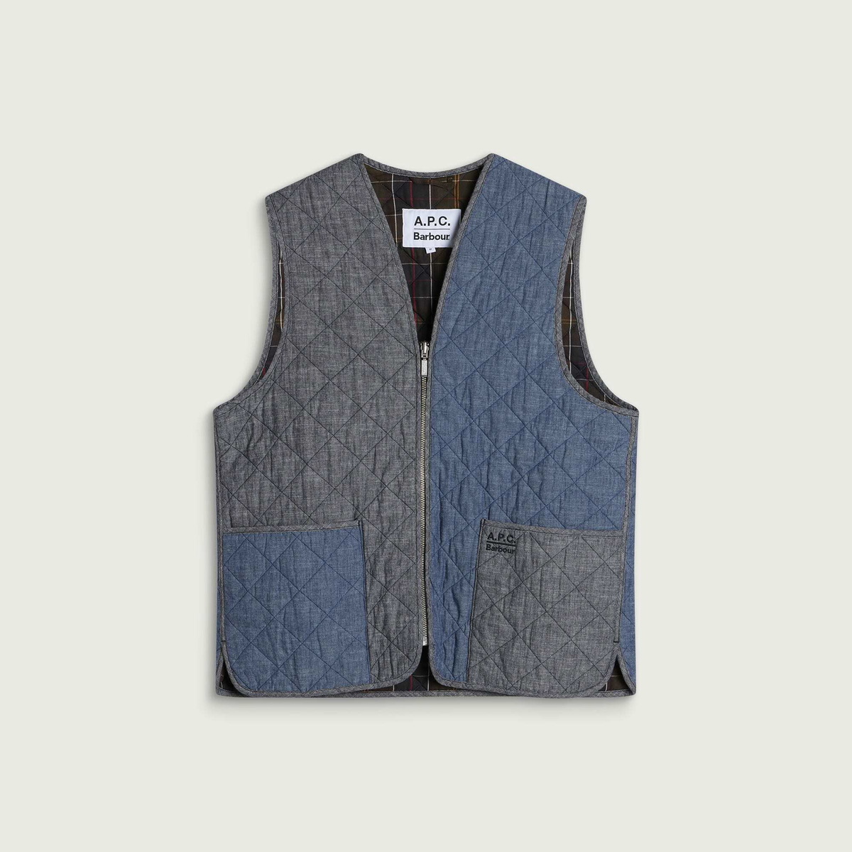 Barbour Men's x A.P.C. Zip-in Quilt Liner in Chambray