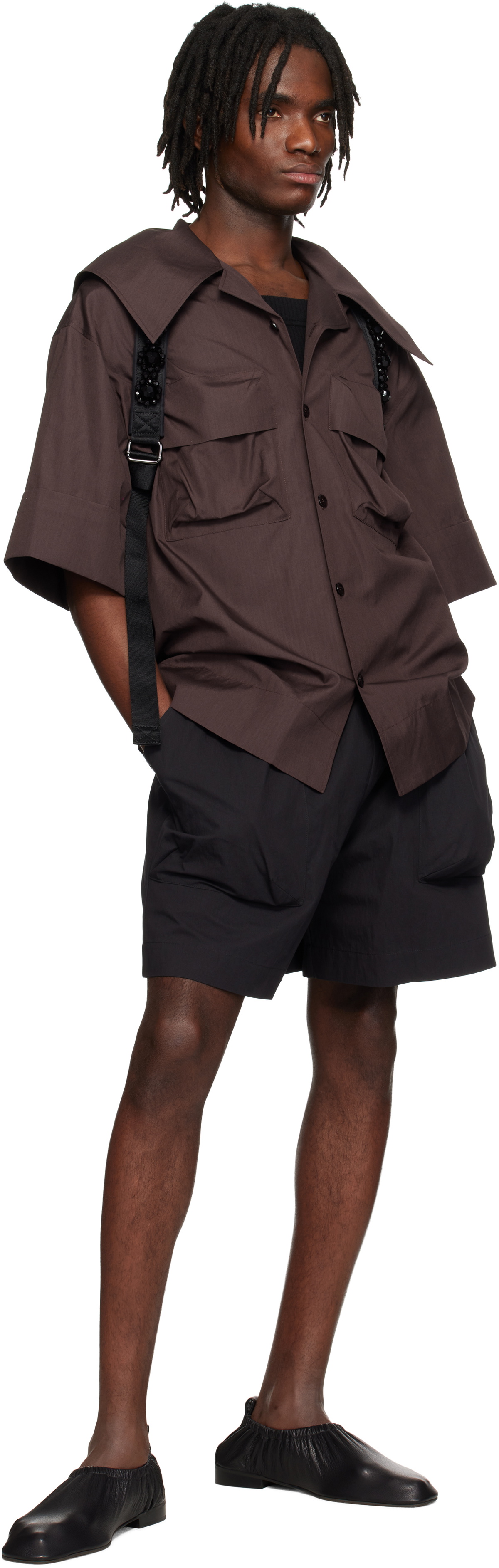 Simone Rocha Black Cargo Pocket Shorts