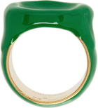 Bottega Veneta Green & Gold Seal Ring