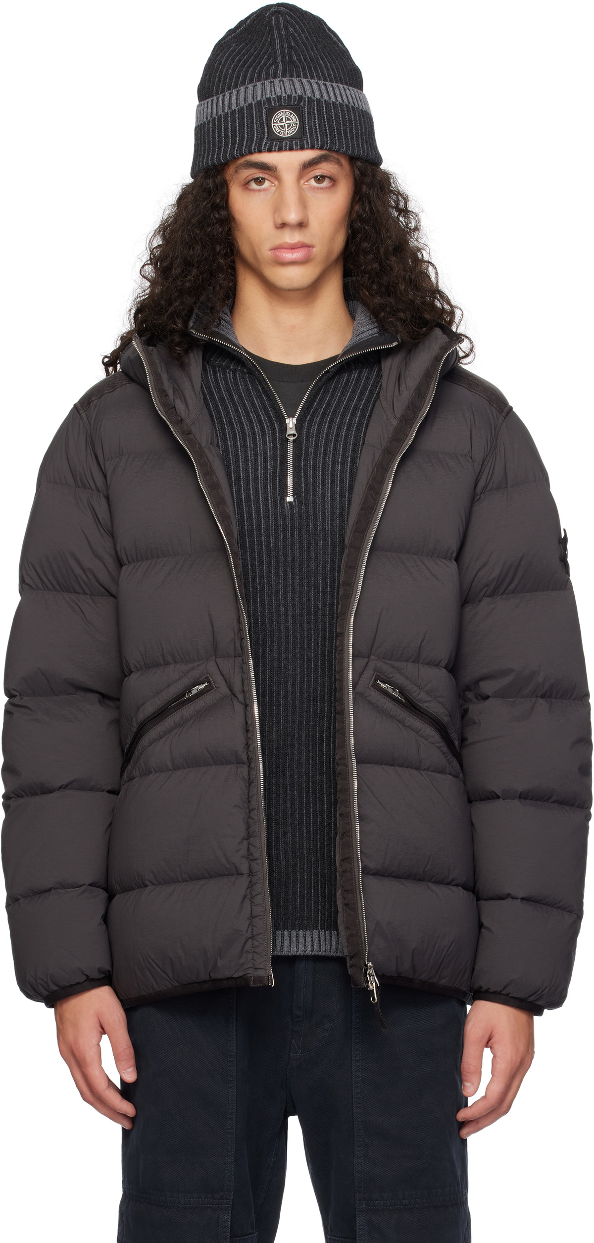 Stone Island Black 43128 Seamless Tunnel Nylon Down Jacket
