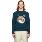 Maison Kitsune Blue Fox Head Sweater