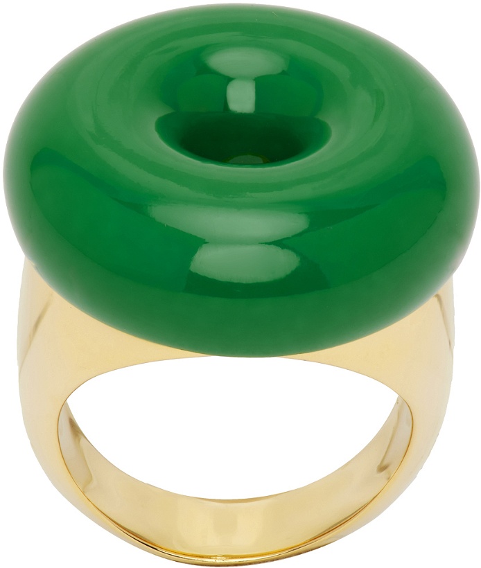 Photo: JW Anderson Gold & Green Bumper Moon Ring