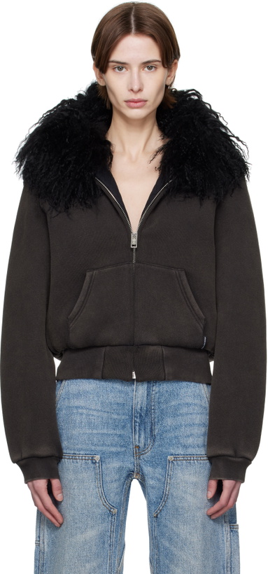 Photo: Alexander Wang Gray Faded Shearling Hoodie
