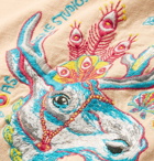 Acne Studios - Bemabe Rave Moose Embroidered Cotton-Jersey T-Shirt - Men - Orange
