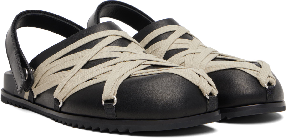 Rick Owens Black Concordians Megalace Granola Mules Rick Owens