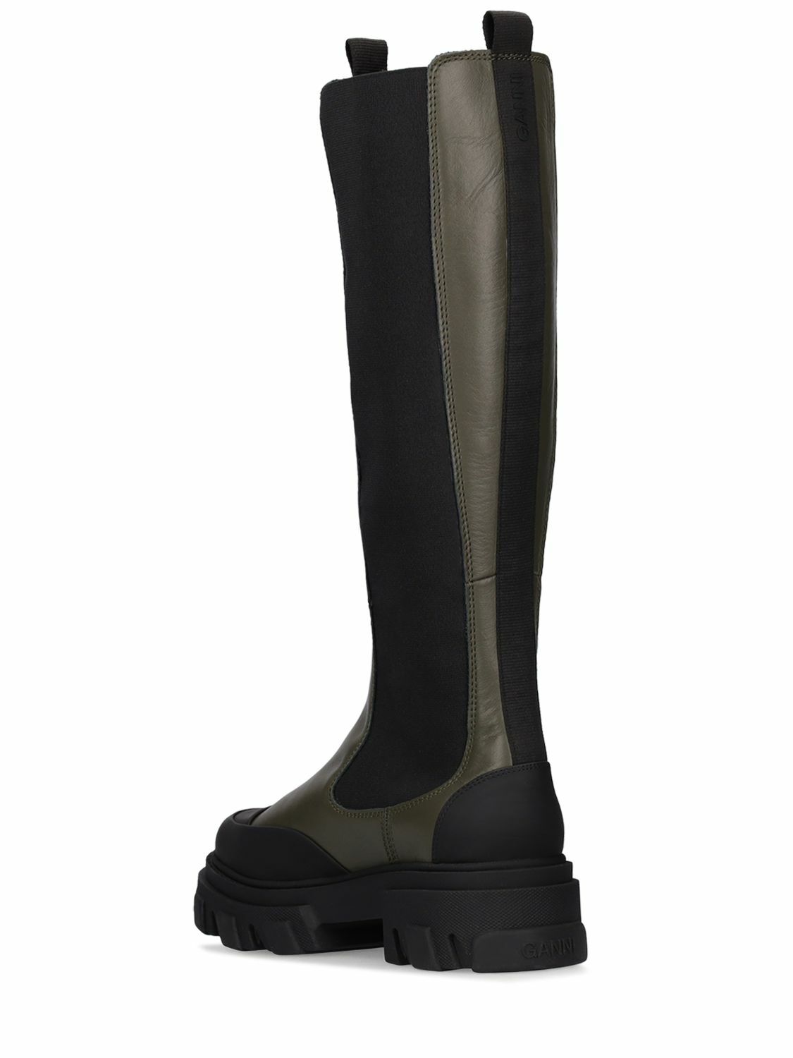 GANNI - 50mm Leather Tall Boots GANNI