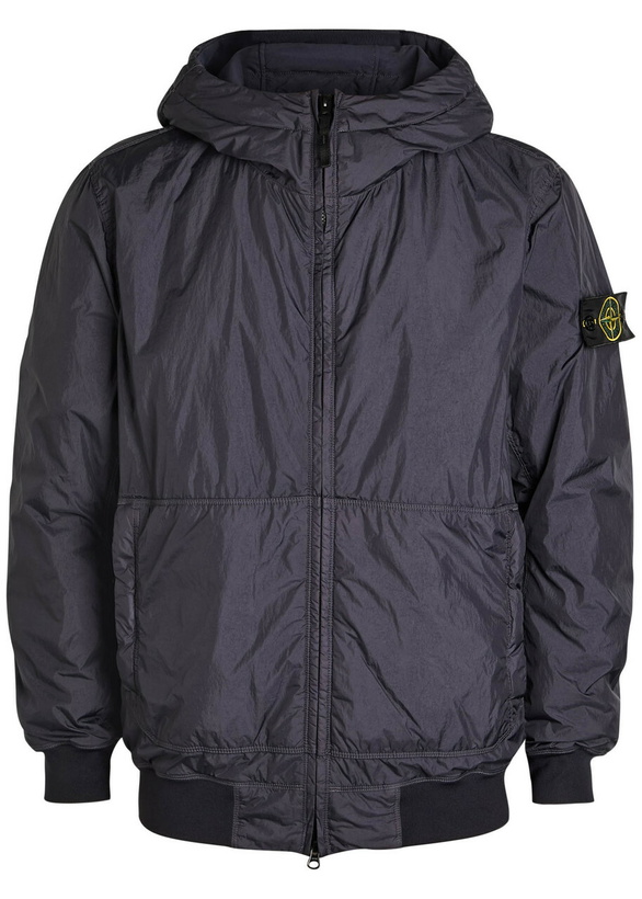 Photo: Stone Island Crinkle Reps Hooded Shell Jacket Navy