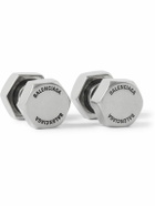Balenciaga - Double Screw Antiqued Silver-Tone Earrings