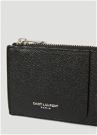 Zipped Card Case Wallet in Black 