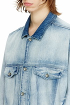 Diesel Trucker jacket in medium-light skeleton denim - Denim Jackets - Unisex - Blue