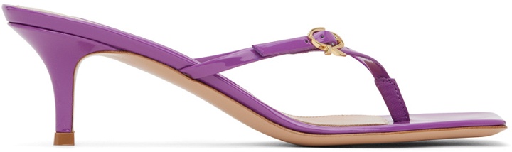 Photo: Gianvito Rossi Purple Ribbon Thong 55 Heeled Sandals