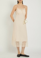 Simone Rocha Lace-trimmed Crepe-de-chine Midi Dress Nude