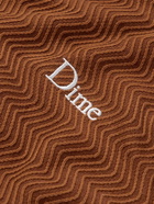 DIME - Logo-Embroidered Cable-Knit Cotton Sweater - Brown