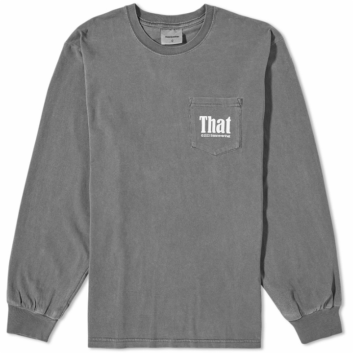 Photo: thisisneverthat Men's Pocket Long Sleeve T-Shirt in Charcoal