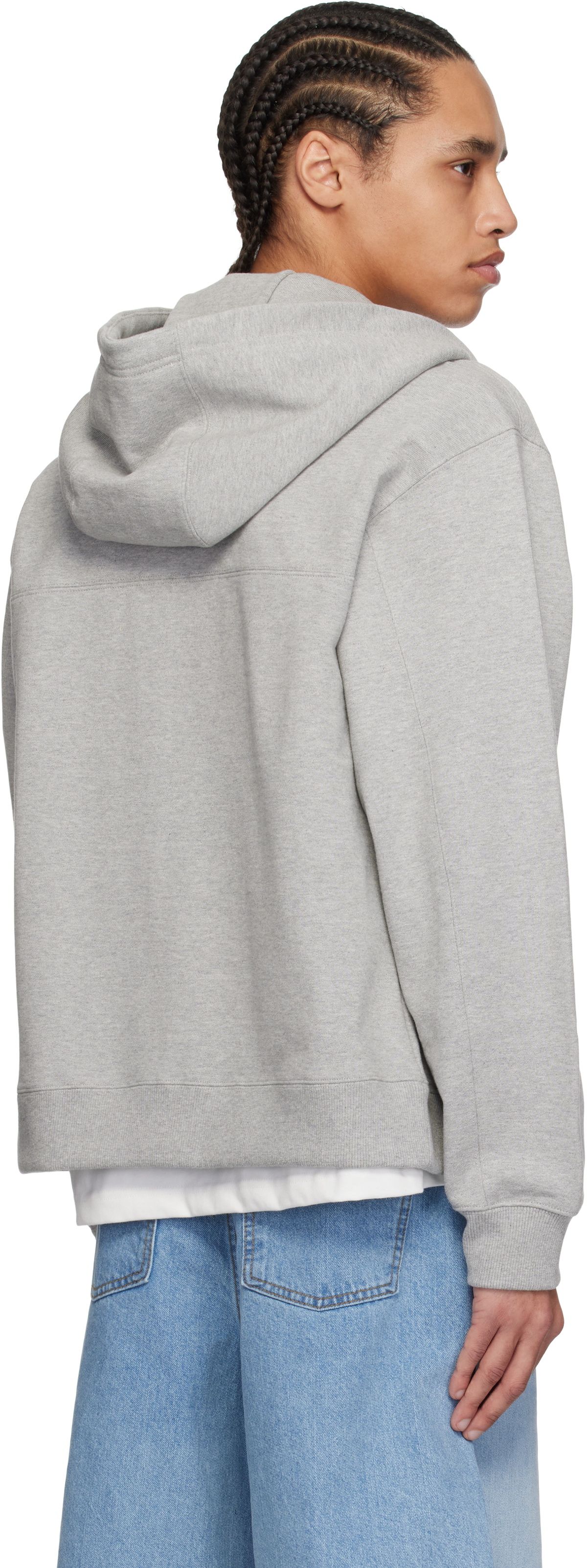 ADER error Gray Significant TRS Tag Zip-Up 01 Hoodie