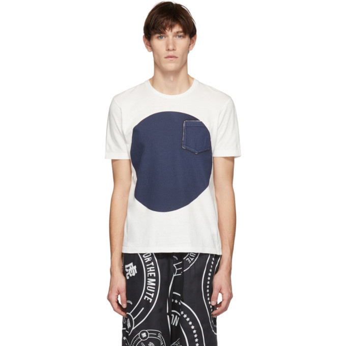 Photo: Blue Blue Japan SSENSE Exclusive White and Indigo Big Circle T-Shirt