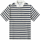 Wax London Men's Doon Rugby Shirt in Navy/Ecru