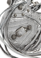 Balenciaga Le Cagole XS Metallic Shoulder Bag, Leather Bag, Silver - One Size