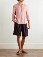 Club Monaco - Button-Down Collar Linen Shirt - Pink