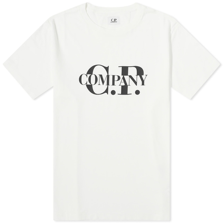 Photo: C.P. Company Men's Logo T-Shirt in Gauze White