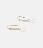 Mateo 14kt gold drop earrings with diamonds and pearls