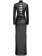 JEAN PAUL GAULTIER Draped Mesh Long Dress