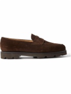 John Lobb - Lopez Suede Penny Loafers - Brown