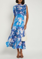 Erdem Floral-print Draped Satin Midi Dress Multi Floral