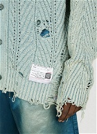 Maison Mihara Yasuhiro - Bleached Knit Cardigan in Blue