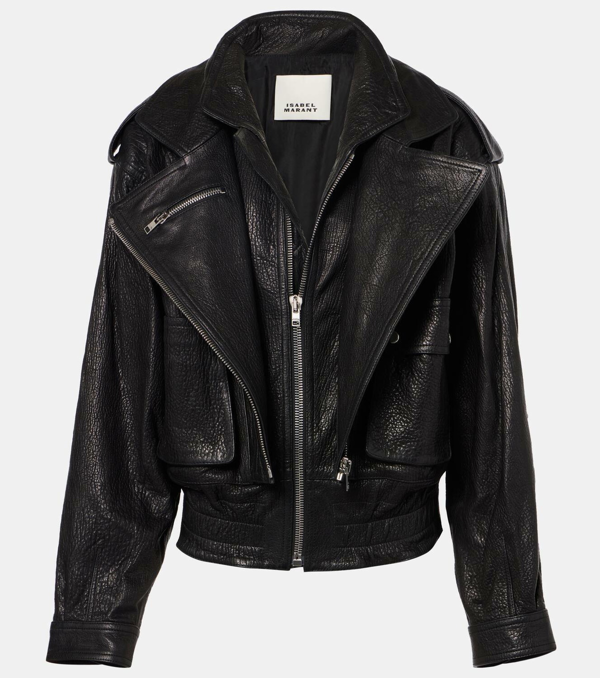Isabel Marant Aneli oversized leather biker jacket Isabel Marant