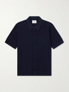 NN07 - Nolan 6695 Textured-Knit Organic Cotton Shirt - Blue