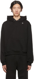 Recto Black Cotton Hoodie