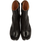 Maison Margiela Black Leather Heeled Tabi Boots