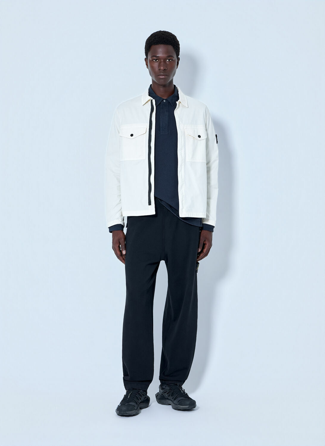 Stone Island Zip-Front Overshirt with Flap Pockets