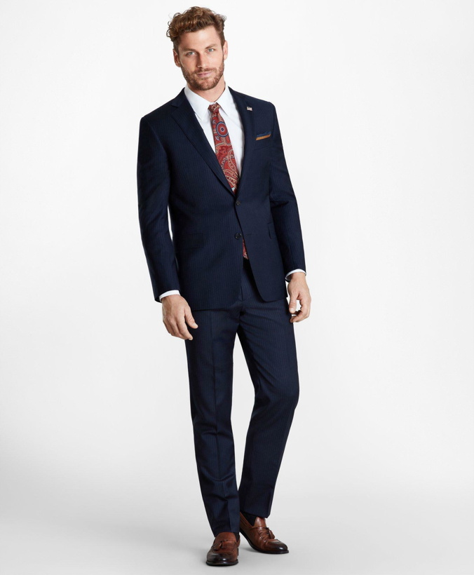 Photo: Brooks Brothers Men's Regent Fit Pinstripe 1818 Suit | Navy